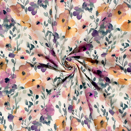 Fairtrade Biojersey Blumen Wollweiss (GTOS)