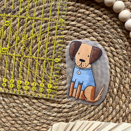 Bügelbild Hund Sitz