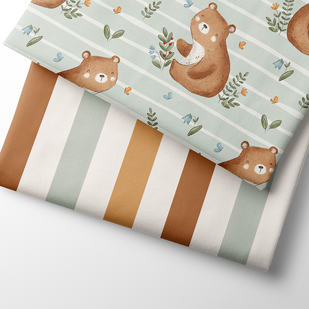 Reststück 39cm - Fairtrade Biojersey kleiner Bär (GOTS)