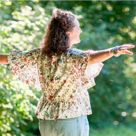 Fairtrade Biojersey Pink Flowers (GOTS)