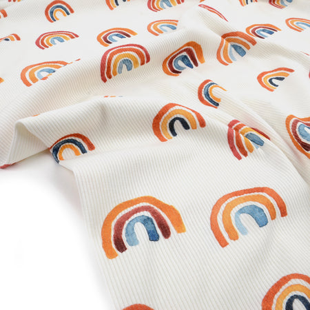 Fairtrade Bio Rib Jersey Rainbows