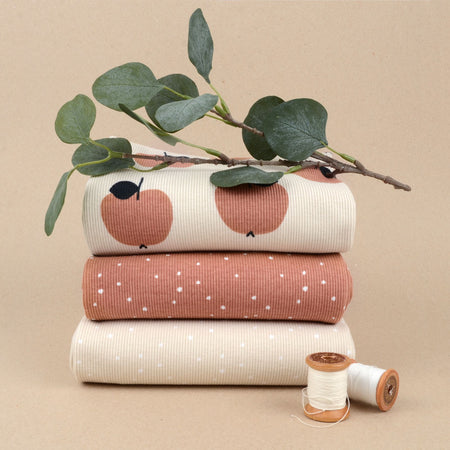 Fairtrade Bio Rib Jersey Tupfen Sand