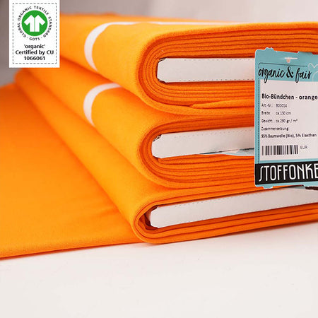 Fairtrade Bio Bündchen uni orange (GOTS)