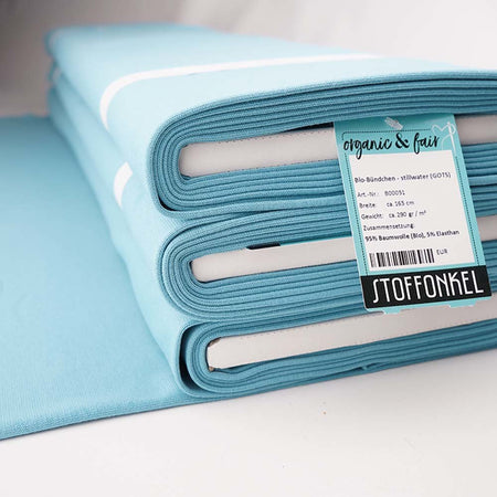 Fairtrade Bio Bündchen uni stillwater (GOTS)