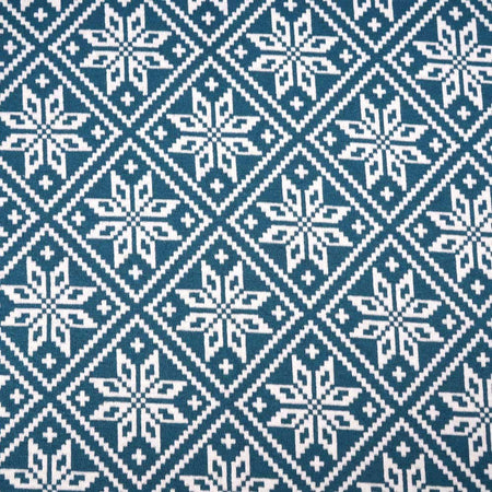 Fairtrade Bio Jacquard Snowflake petrol (GOTS)