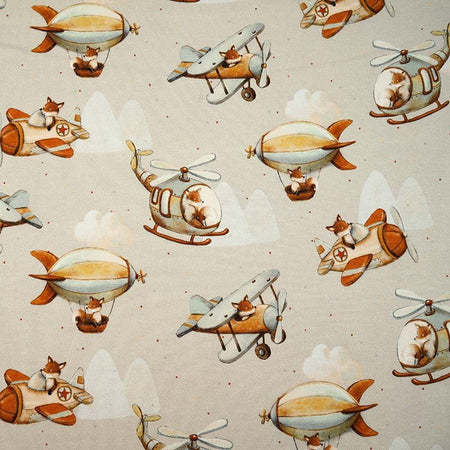 Fairtrade Biojersey Fliegender Fuchs beige (GOTS)