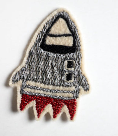 Bügelpatch "Rakete grau"