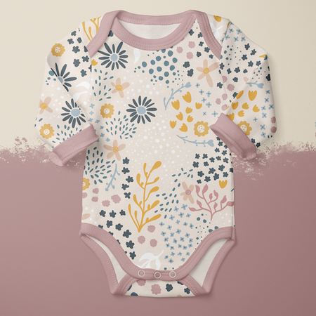 Fairtrade Biojersey Streublumen creme (GOTS)