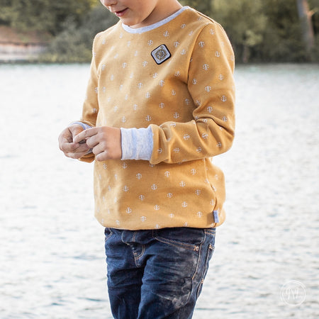 Fairtrade Bio Jacquard Anker Curry Nevis (GOTS)