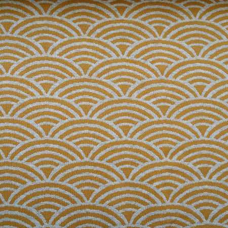 Fairtrade Bio Jacquard Regenbogen Curry Nevis (GOTS)