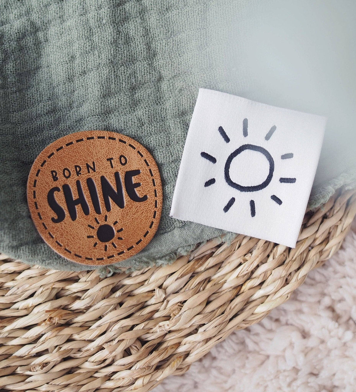 Kunstlederlabel - born to shine *iron-on*