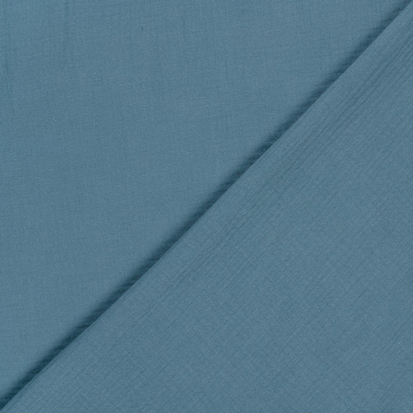 Fairtrade Bio Baumwollmusselin Indigoblau (GOTS)