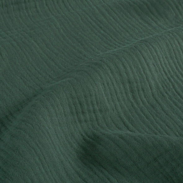 Fairtrade Bio Baumwollmusselin dunkelgrün (GOTS)