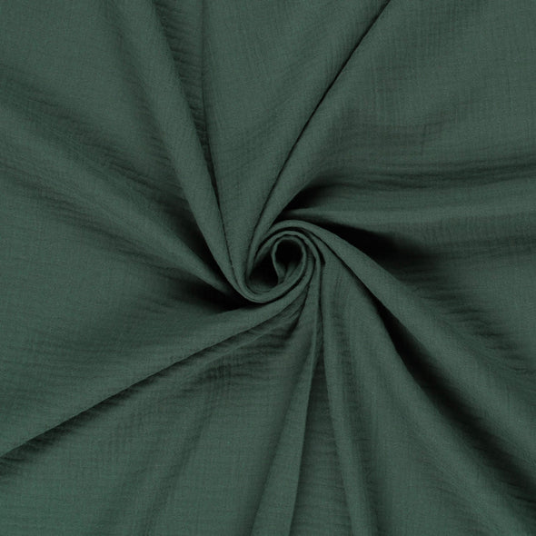 Fairtrade Bio Baumwollmusselin dunkelgrün (GOTS)