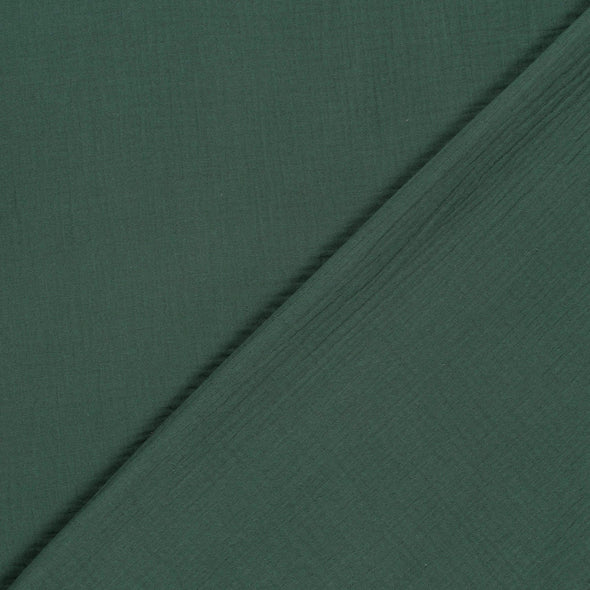 Fairtrade Bio Baumwollmusselin dunkelgrün (GOTS)