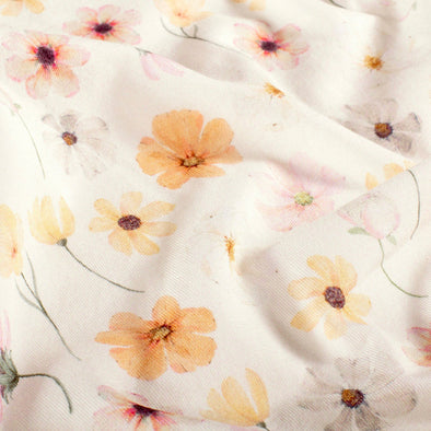 Fairtrade Biojersey Helle Blumen Wollweiss (GTOS)