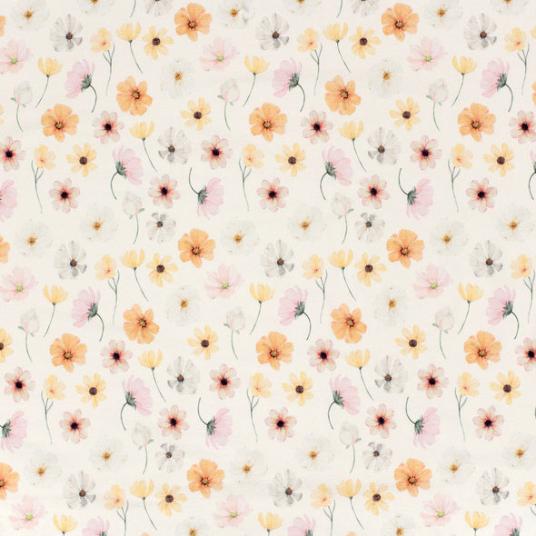 Fairtrade Biojersey Helle Blumen Wollweiss (GTOS)