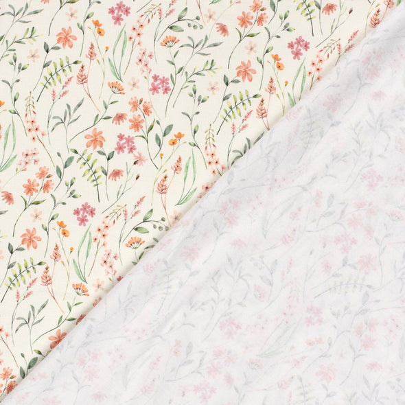 Fairtrade Biojersey Blümchen Wollweiss (GTOS)