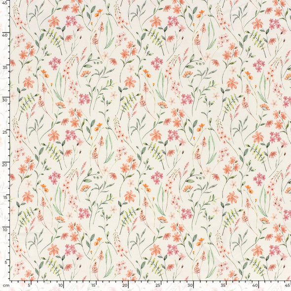 Fairtrade Biojersey Blümchen Wollweiss (GTOS)