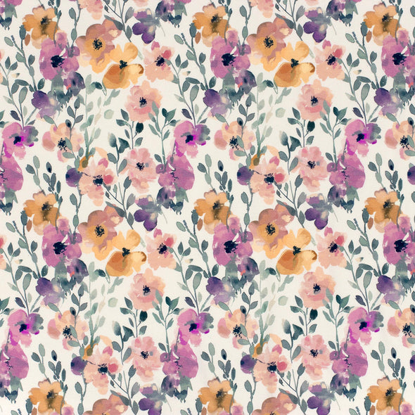 Fairtrade Biojersey Blumen Wollweiss (GTOS)