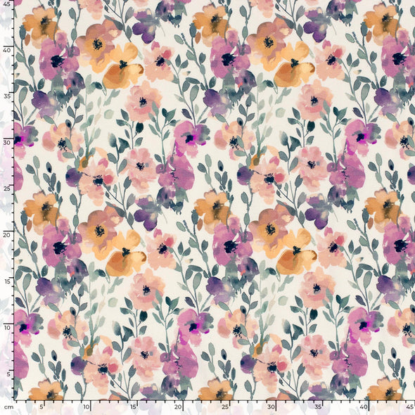 Fairtrade Biojersey Blumen Wollweiss (GTOS)