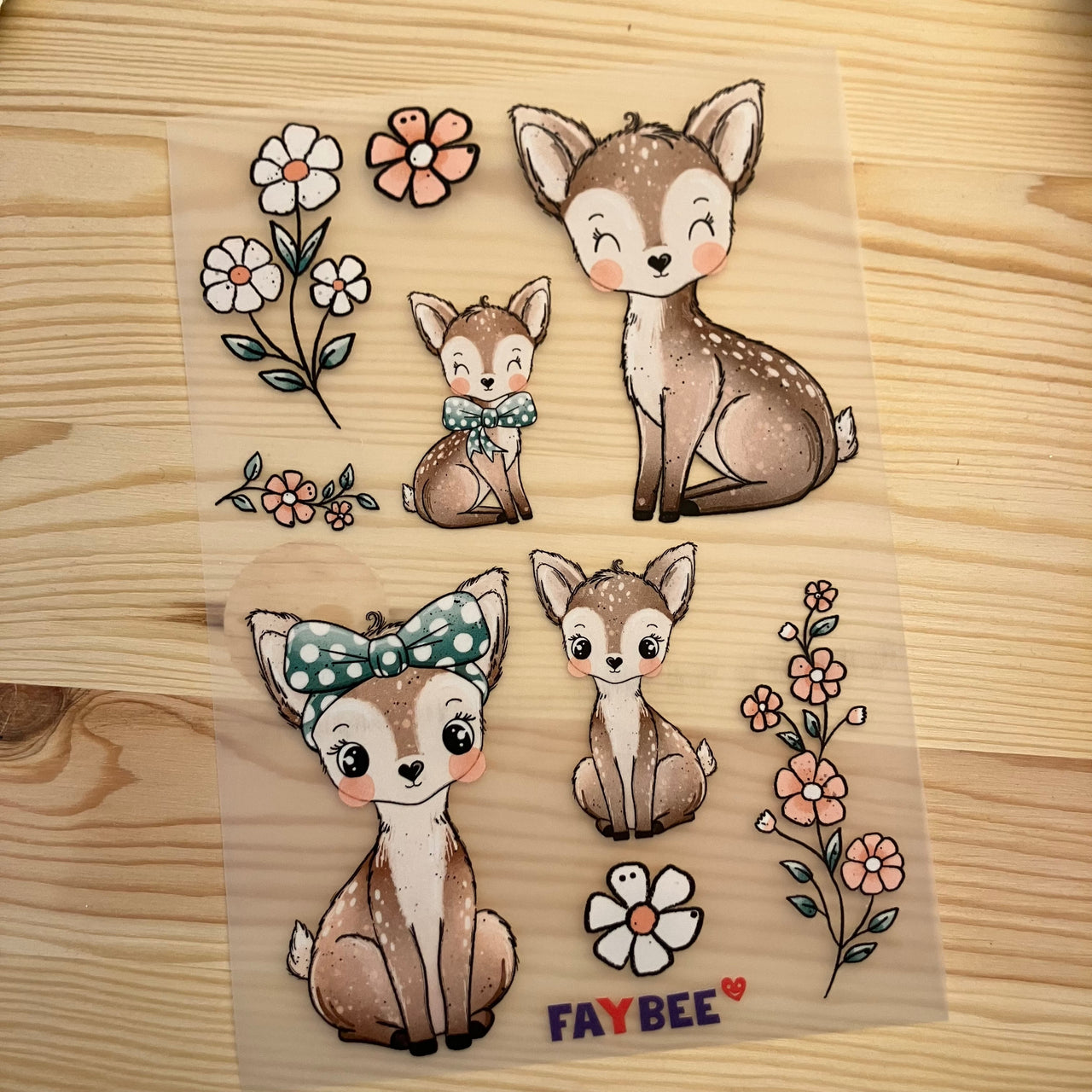 Feuille d'images à repasser Faons