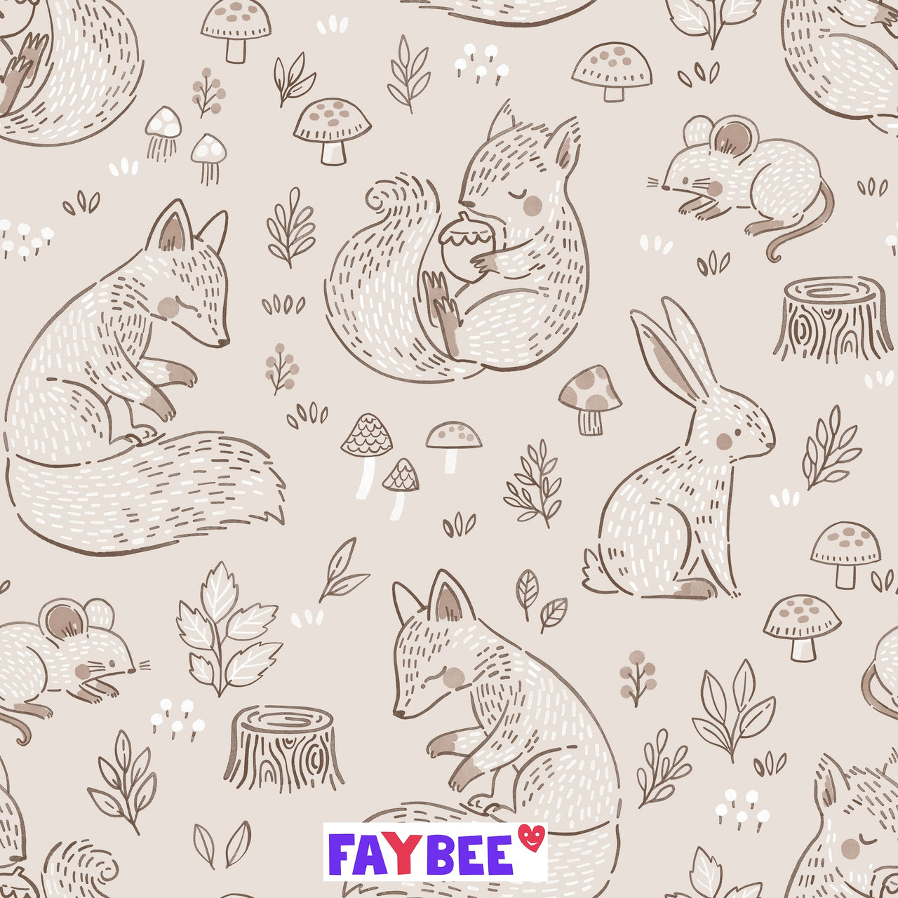 COMING SOON: Fairtrade Biojersey Waldtiere sand (GOTS)