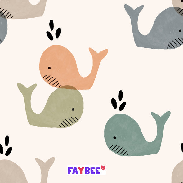 Reststück 32 cm - Fairtrade Biojersey Walgeschichten