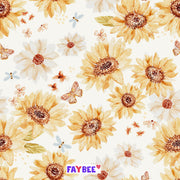 Fairtrade Biojersey Sonnenblumen (GOTS)-Stoff-Faybee - schöne Biostoffe für Kinder in Maur bei Zürich kaufen