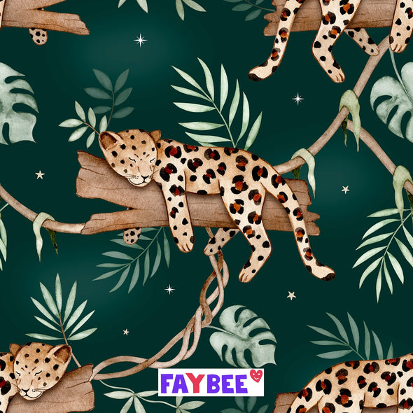 Reststück 18cm - Fairtrade Bio French Terry kleiner Leopard (GOTS)