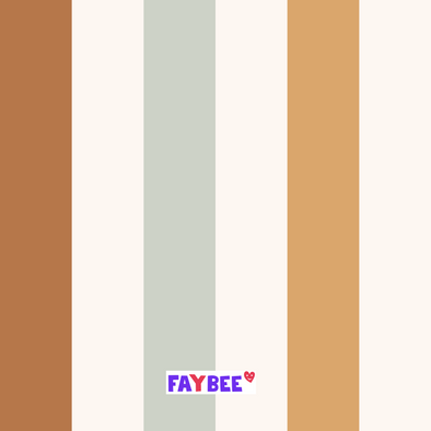 Fairtrade Bio French Terry Vertikale Streifen grün-cognac (GOTS)