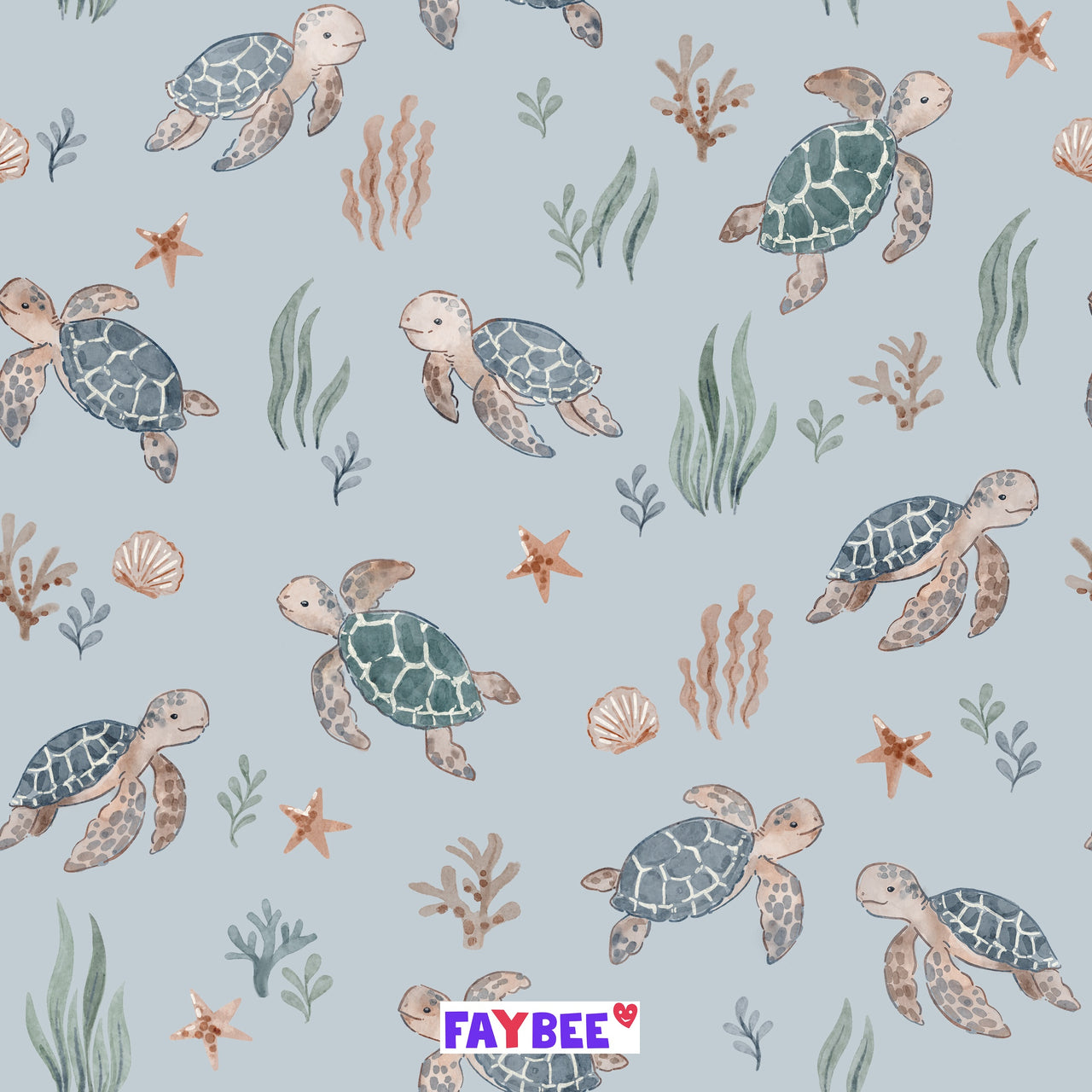 RESERVATION: Fairtrade Bio French Terry Schildkrötenliebe