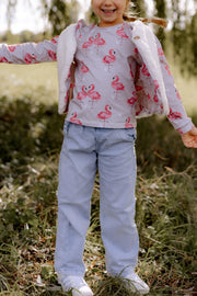 Fairtrade Biojersey Flamingo beige (GOTS)-Stoff-Faybee - schöne Biostoffe für Kinder in Maur bei Zürich kaufen