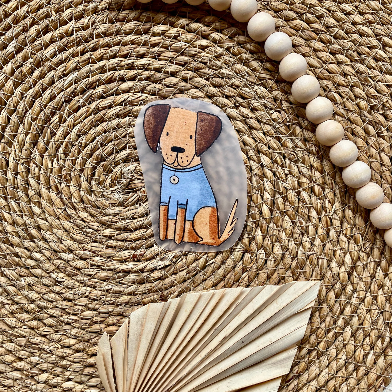 Bügelbild Hund Sitz