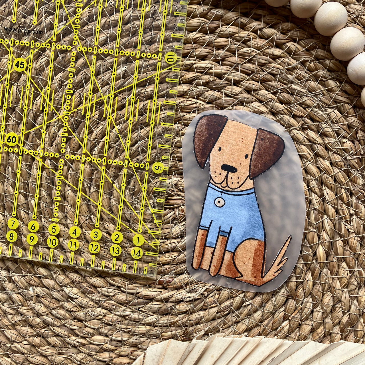 Bügelbild Hund Sitz