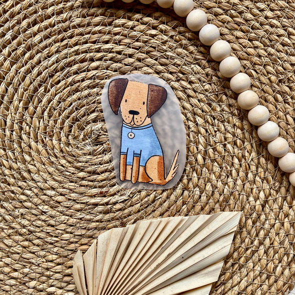 Bügelbild Hund Sitz