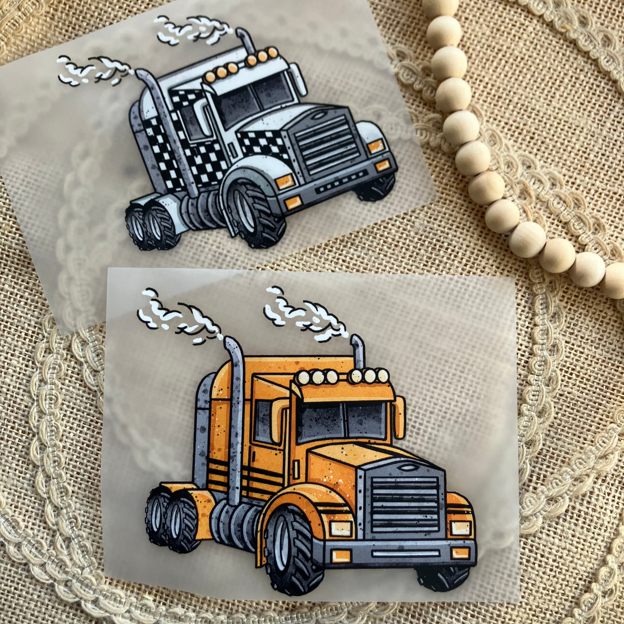 Bügelbild Truck weiss