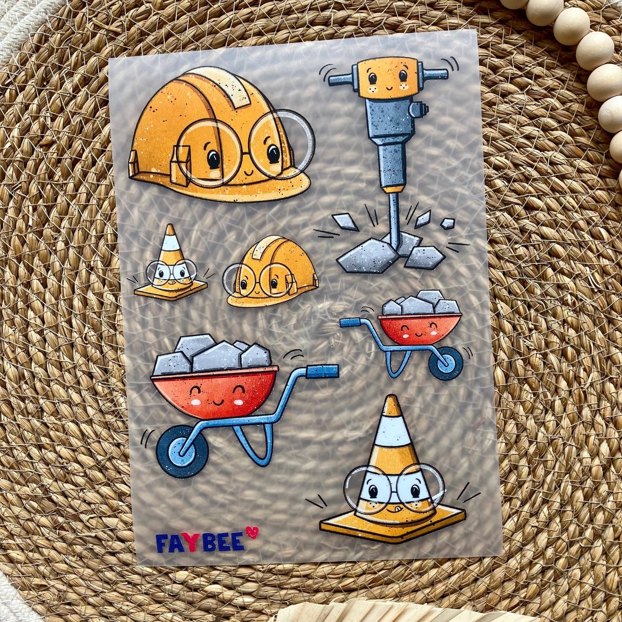 Bügelbilderbogen Baustelle