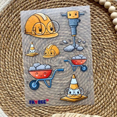 Bügelbilderbogen Baustelle