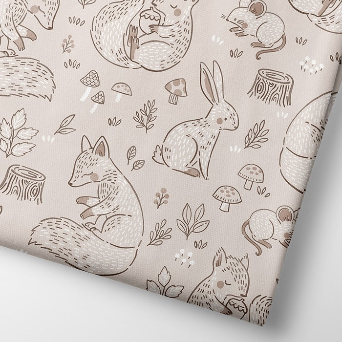 COMING SOON: Fairtrade Biojersey Waldtiere sand (GOTS)