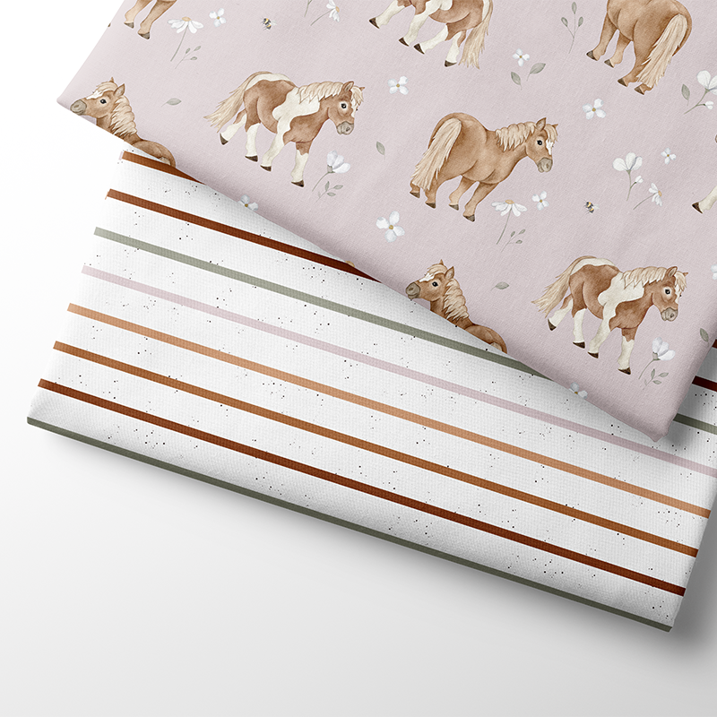 Fairtrade Biojersey kleine Ponies (GOTS)-Stoff-Faybee - schöne Biostoffe für Kinder in Maur bei Zürich kaufen