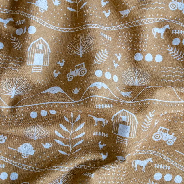 Reststück 19 cm - Fairtrade Biojersey Farmlife (GOTS)