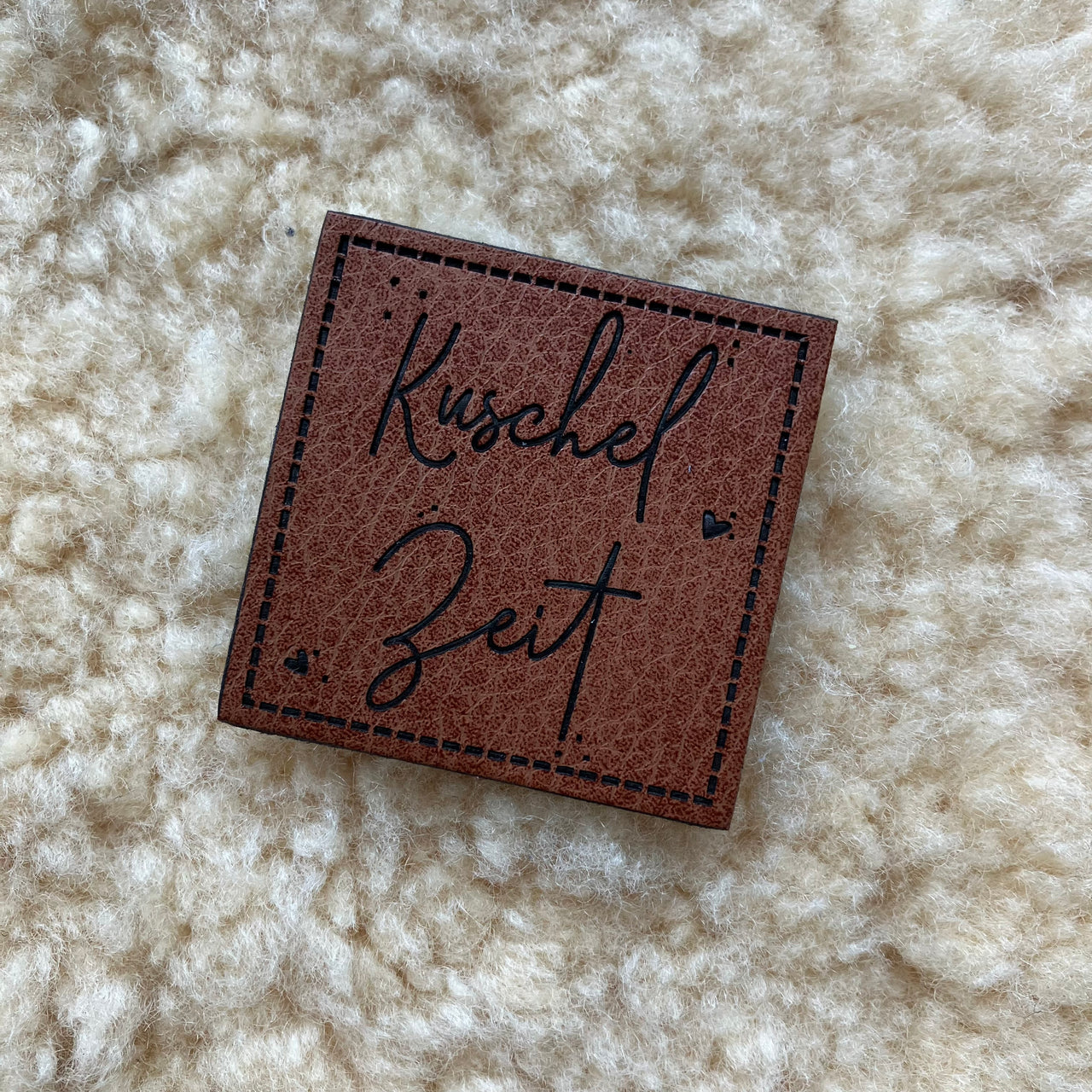 Kunstlederlabel "Kuschelzeit"
