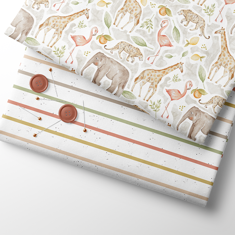 Reststück 65cm - Fairtrade Biojersey Safari Kombi (GOTS)