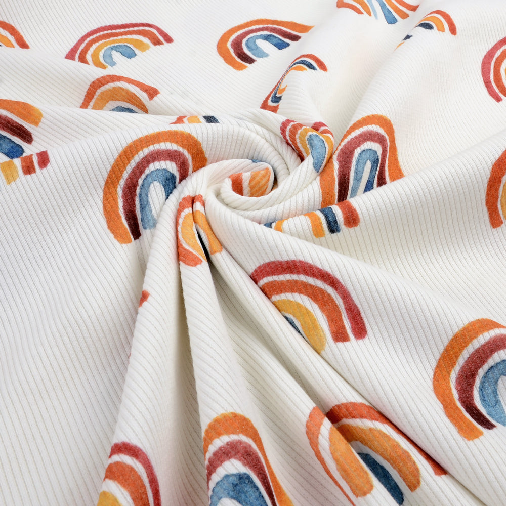 Fairtrade Bio Rib Jersey Rainbows