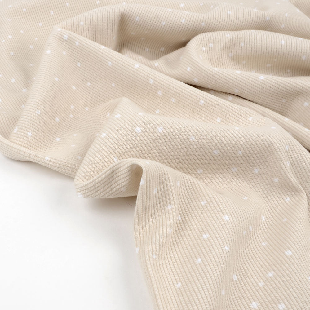 Fairtrade Bio Rib Jersey Tupfen Sand