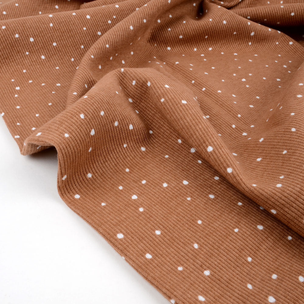 Fairtrade Bio Rib Jersey Tupfen Sandsturm