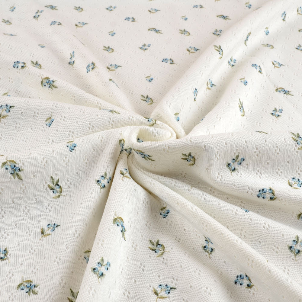Bio Pointelle Jersey - Blueberries