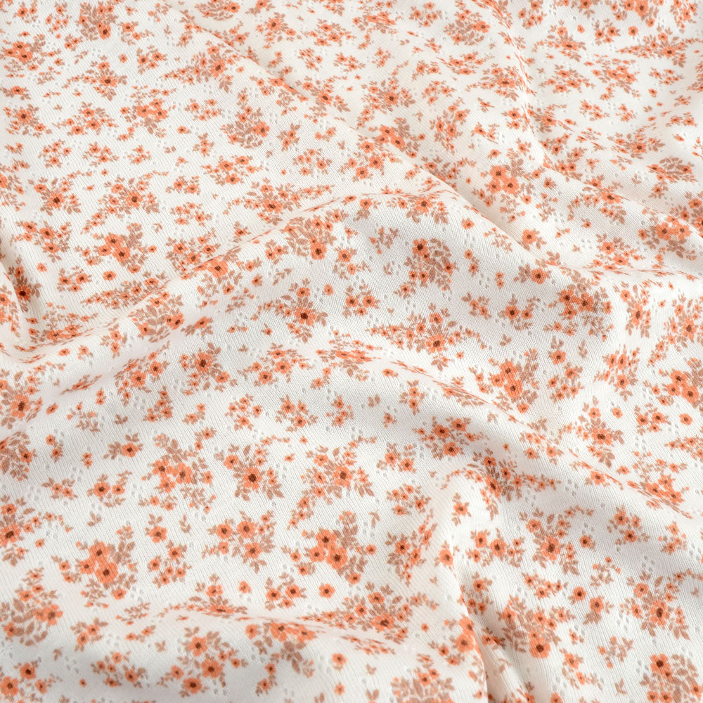 Pointelle Jersey Bio - Rusty Flowers
