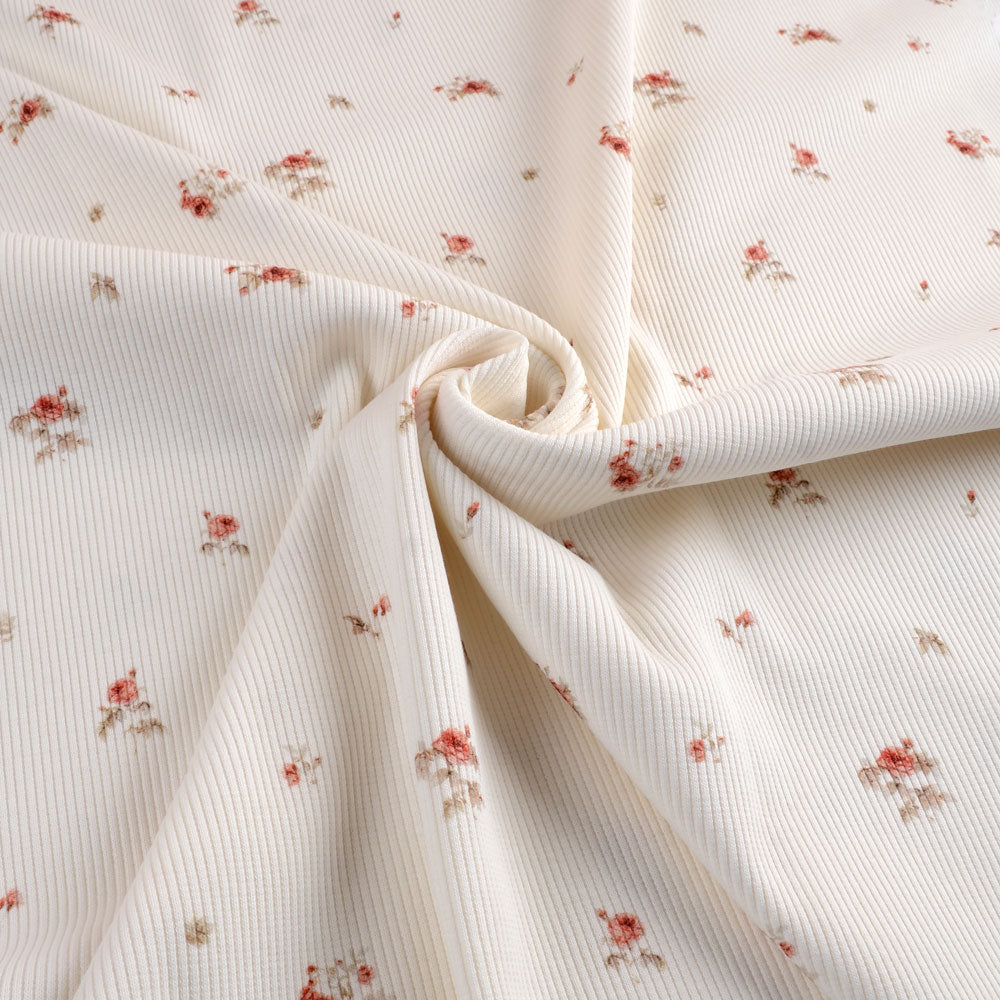 Fairtrade Bio Rib Jersey Mini Roses